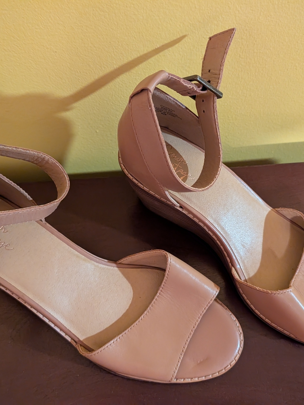 Women's Nude Ankle-Strap Wedge Sandals